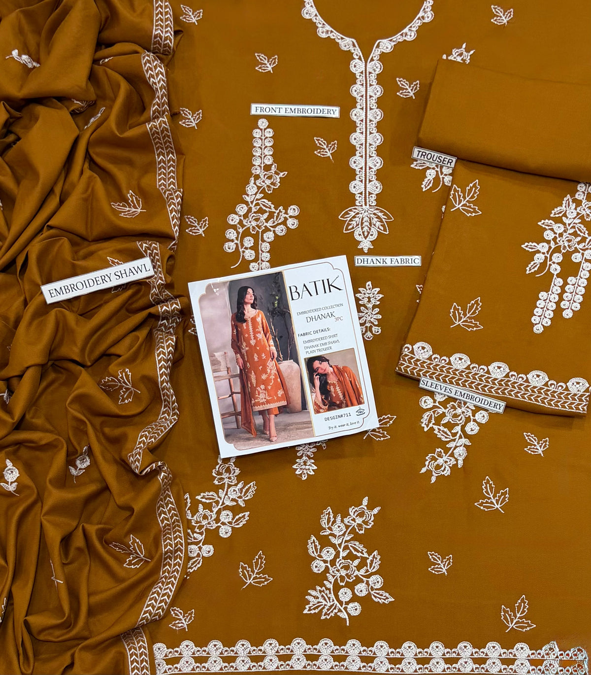 BATIK 3PC DHANAK EMBROIDERY SC 14