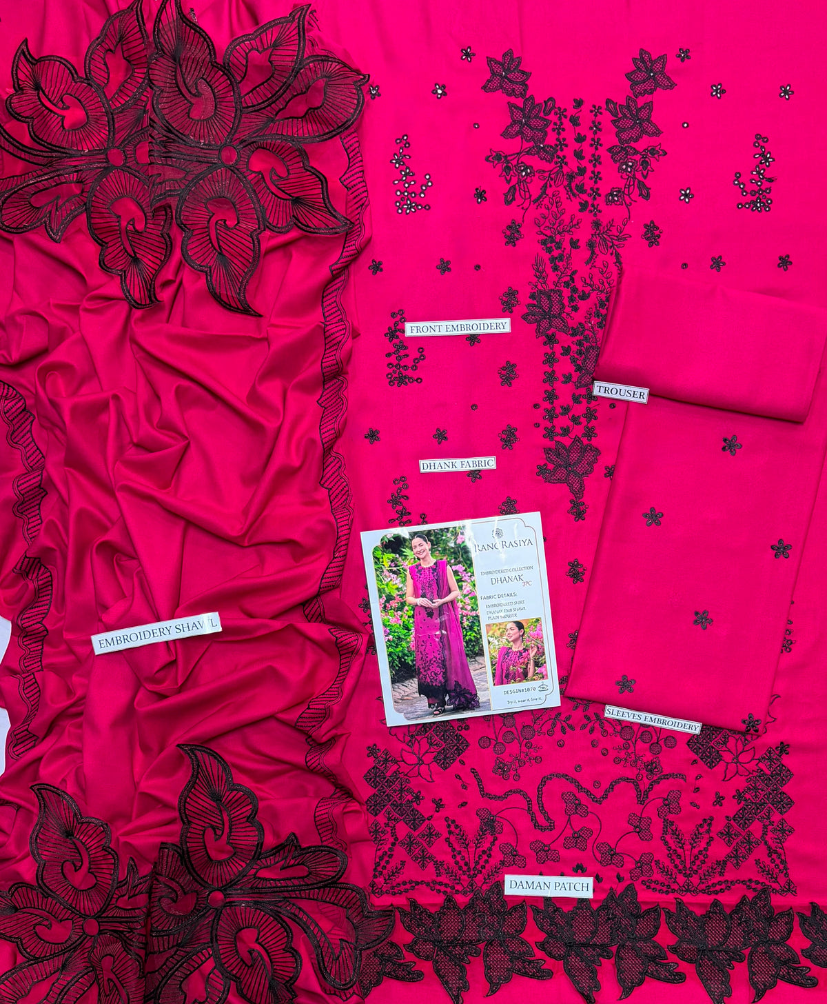 RANG RASIYA 3PC DHANAK HEAVY EMBROIDERY SC 13