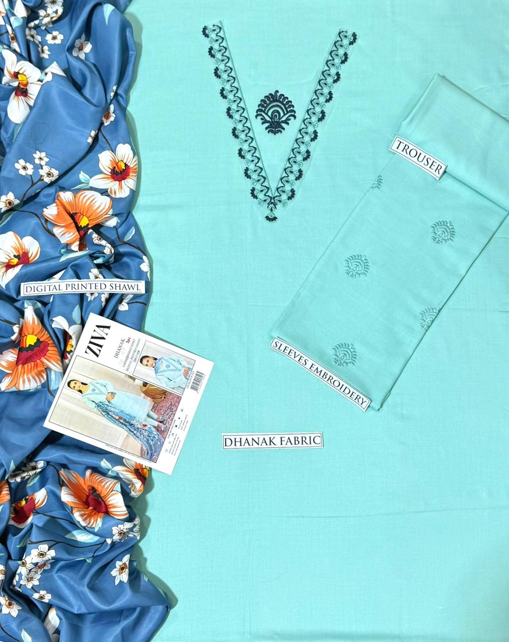 ZIVA 3PC DHANAK EMBROIDERY SC 31