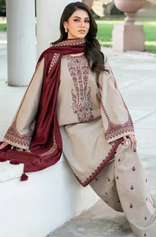 BAREEZE 3PC DHANAK EMBROIDERY SC 10