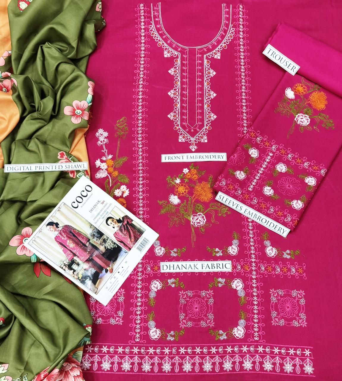 COCO 3PC DHANAK EMBROIDERY SC 34