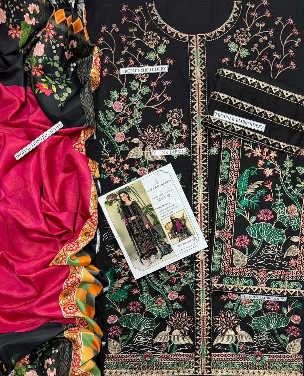 MARYUM N MARIA 3PC DHANAK PREMIUM EMBROIDERY SC 30