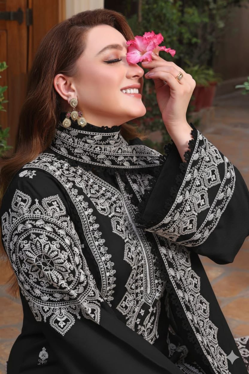 ANEELAS 3PC DHANAK EMBROIDERY SC 24