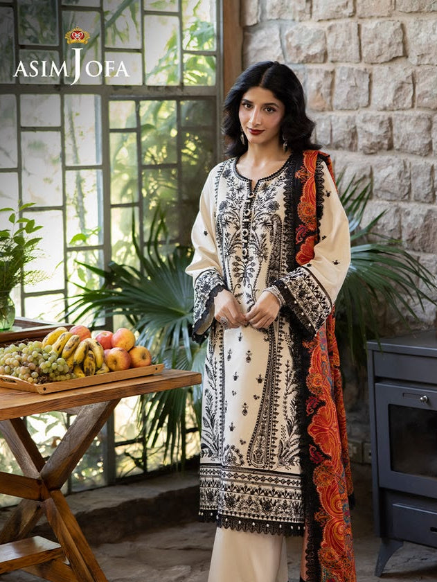ASIMJOFA 3PC DHANAK EMBROIDERY SC 38