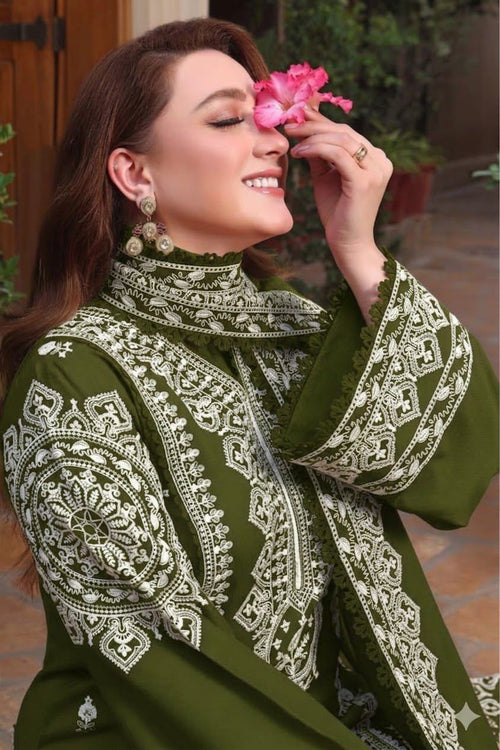 ANEELAS 3PC DHANAK EMBROIDERY SC 22