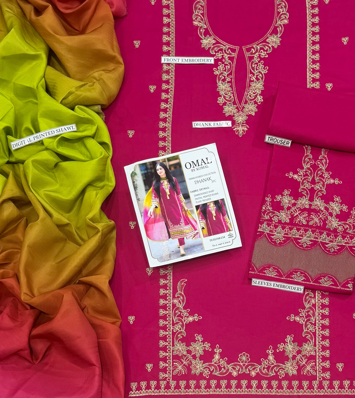 OMAL 3PC DHANAK EMBROIDERY SC 28