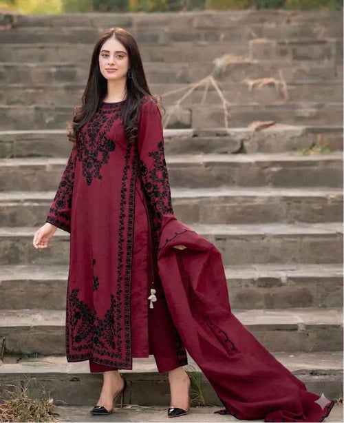 ASIM JOFA 3PC DHANAK EMBROIDERY SC 06